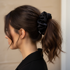 Черно скрънче в косата - много по-голям размер