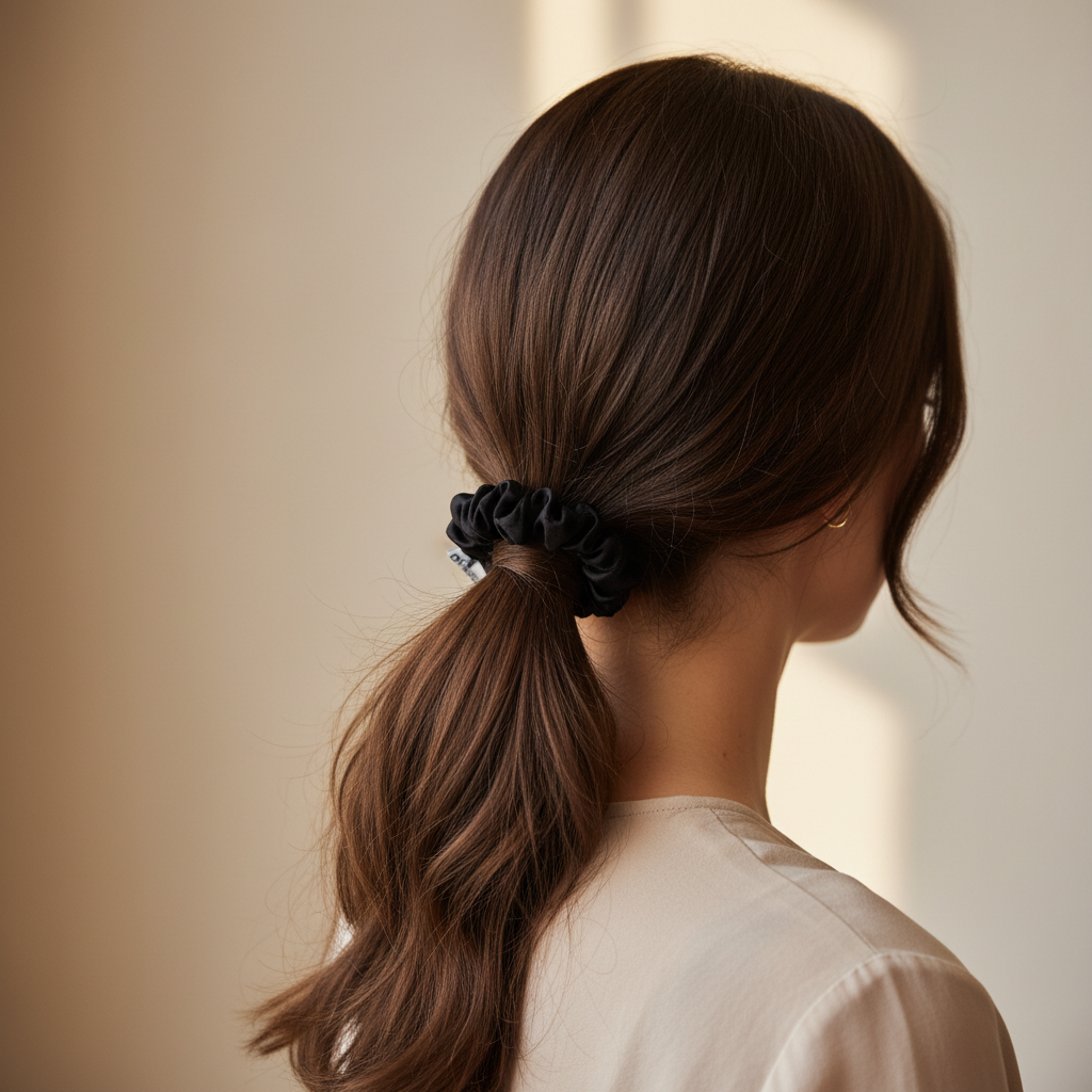 Черно скрънче в косата - много по-малък размер