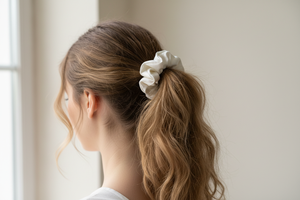 Сребристо скрънче L на косата