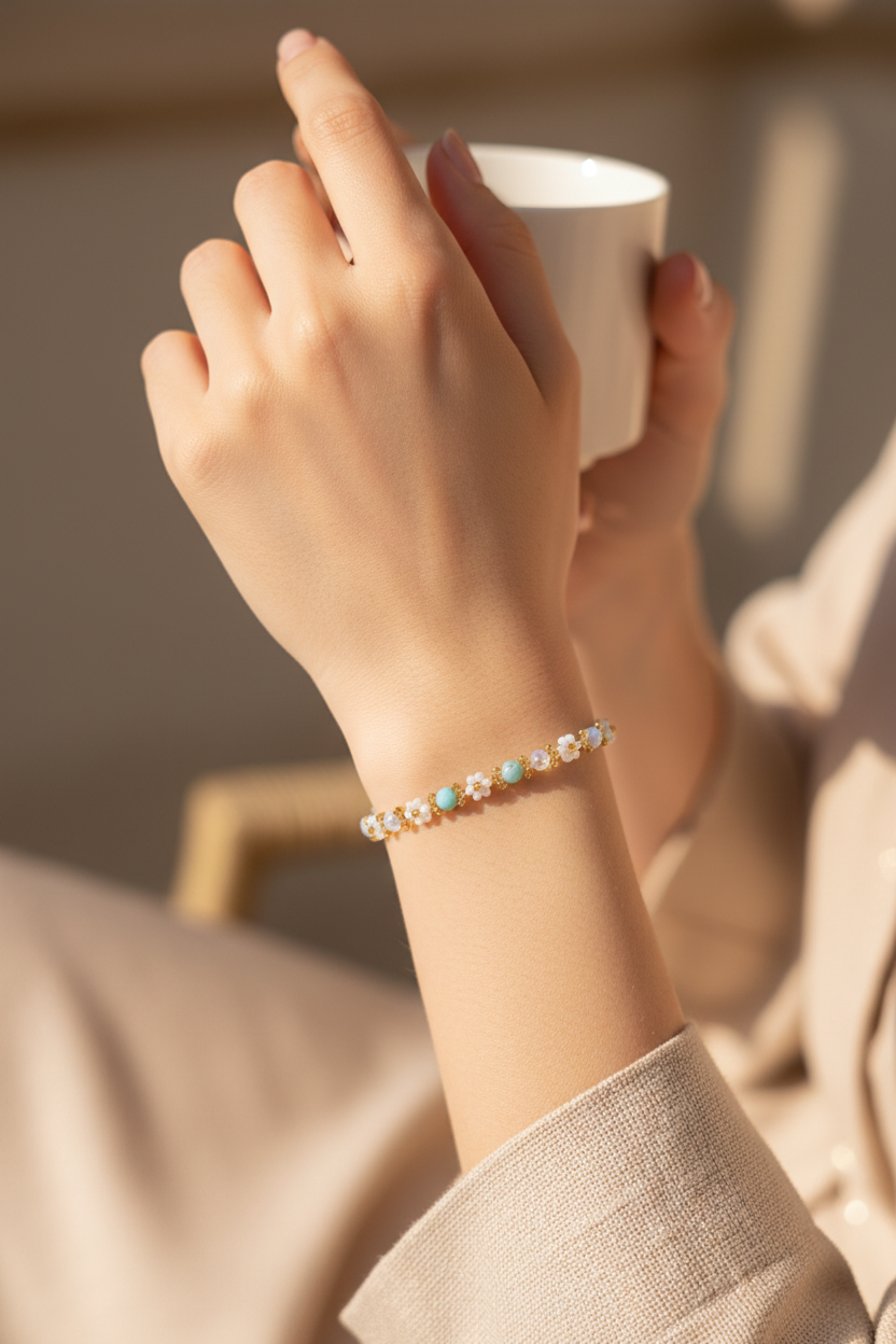 Lifestyle снимка с низана гривна